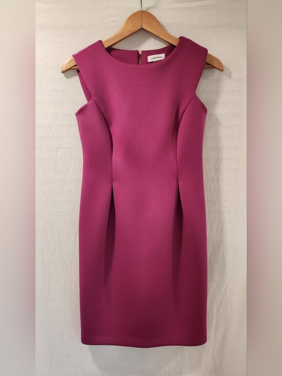 Calvin Klein Dresses & Skirts - Calvin Klein Magenta Pink Sleeveless Sheath Dress Petite Size 6P